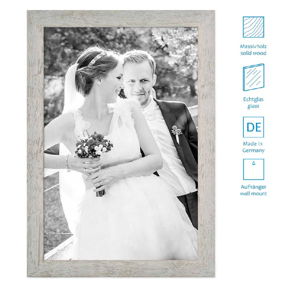 Photolini Collagerahmen 30x45 cm Strandhaus-Stil Grau für 8 Bilder zollfrei