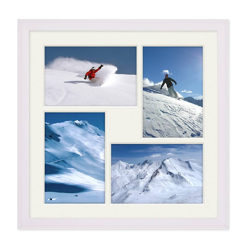 Photolini Fotocollage-Bilderrahmen 30x30 cm im Landhaus-Stil Weiss 2025