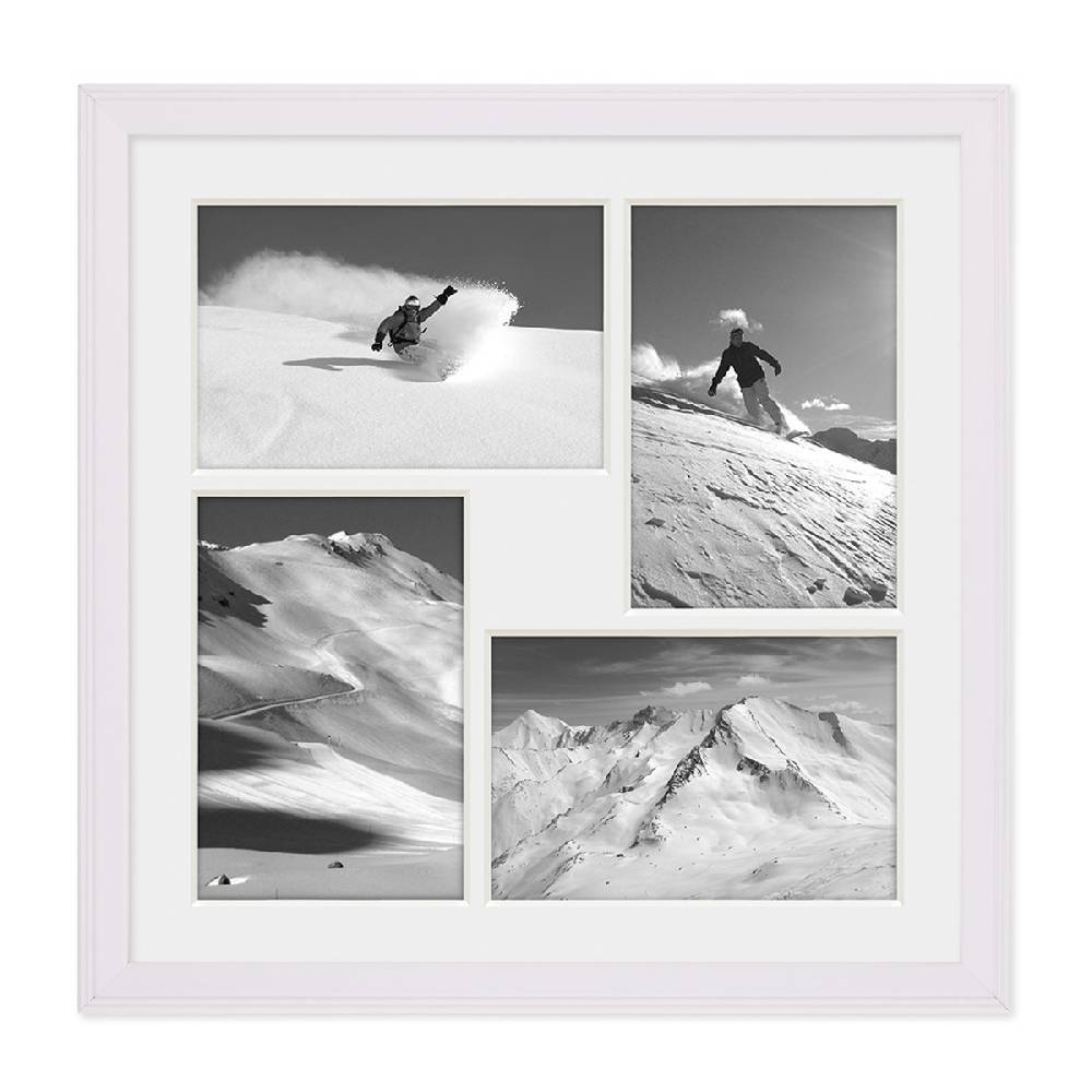 Photolini Fotocollage-Bilderrahmen 30x30 cm im Landhaus-Stil Weiss 2025