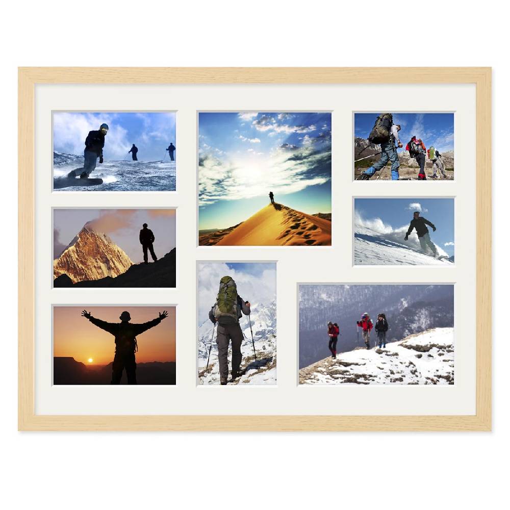 Photolini Collagerahmen 30x40 cm Modern Natur für 8 Bilder Acrylglas Outlet