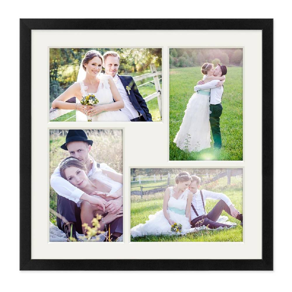 Photolini Collagerahmen 30x30 cm Modern Schwarz für 4 Bilder Acrylglas Angebote