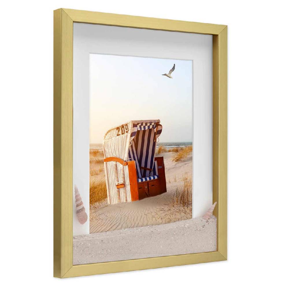 Photolini 3D Bilderrahmen Gold 1,5 cm Objekttiefe Hotsell