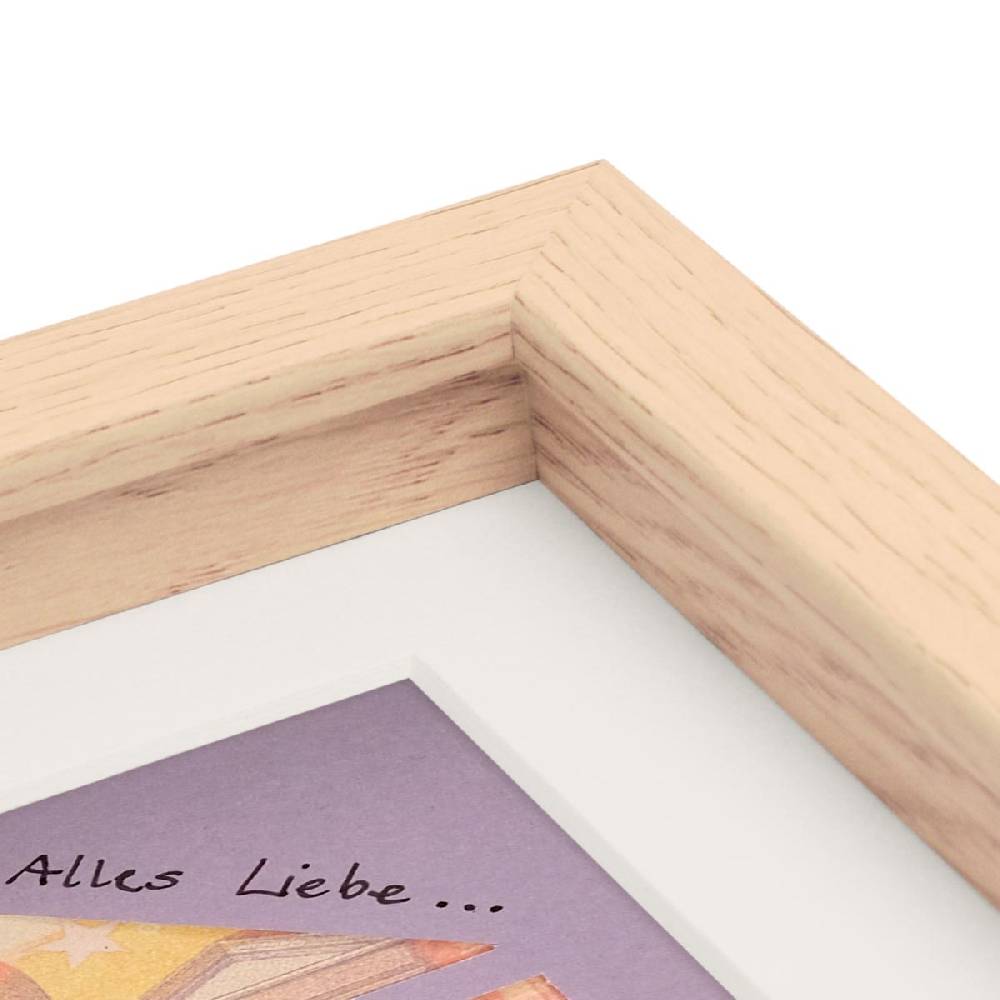 Photolini 2er Set 3D-Bilderrahmen 13x18 cm mit Passepartout, Natur Limitierter Zeitrabatt