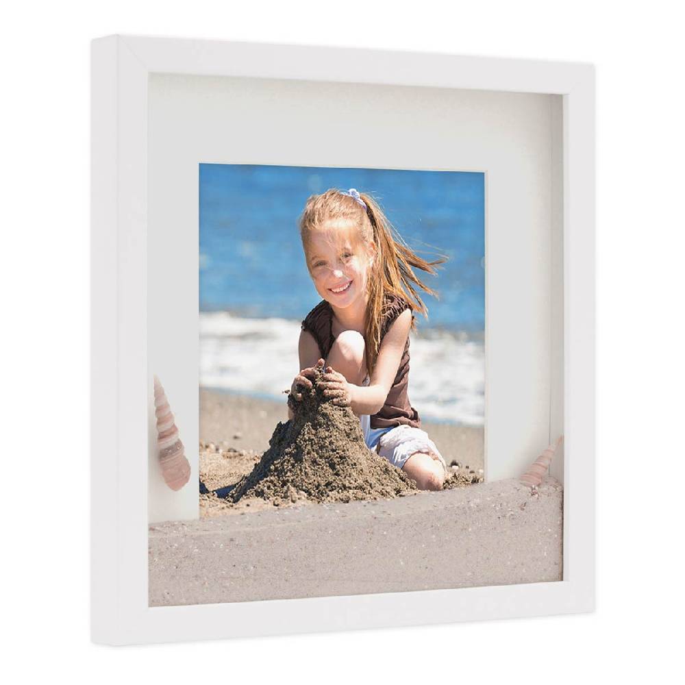 Photolini 3D Bilderrahmen Weiß 1,5 cm Objekttiefe Sonderangebot