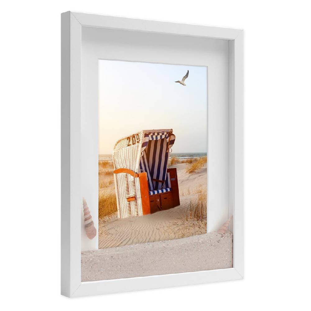 Photolini 3D Bilderrahmen Weiß 1,5 cm Objekttiefe Sonderangebot