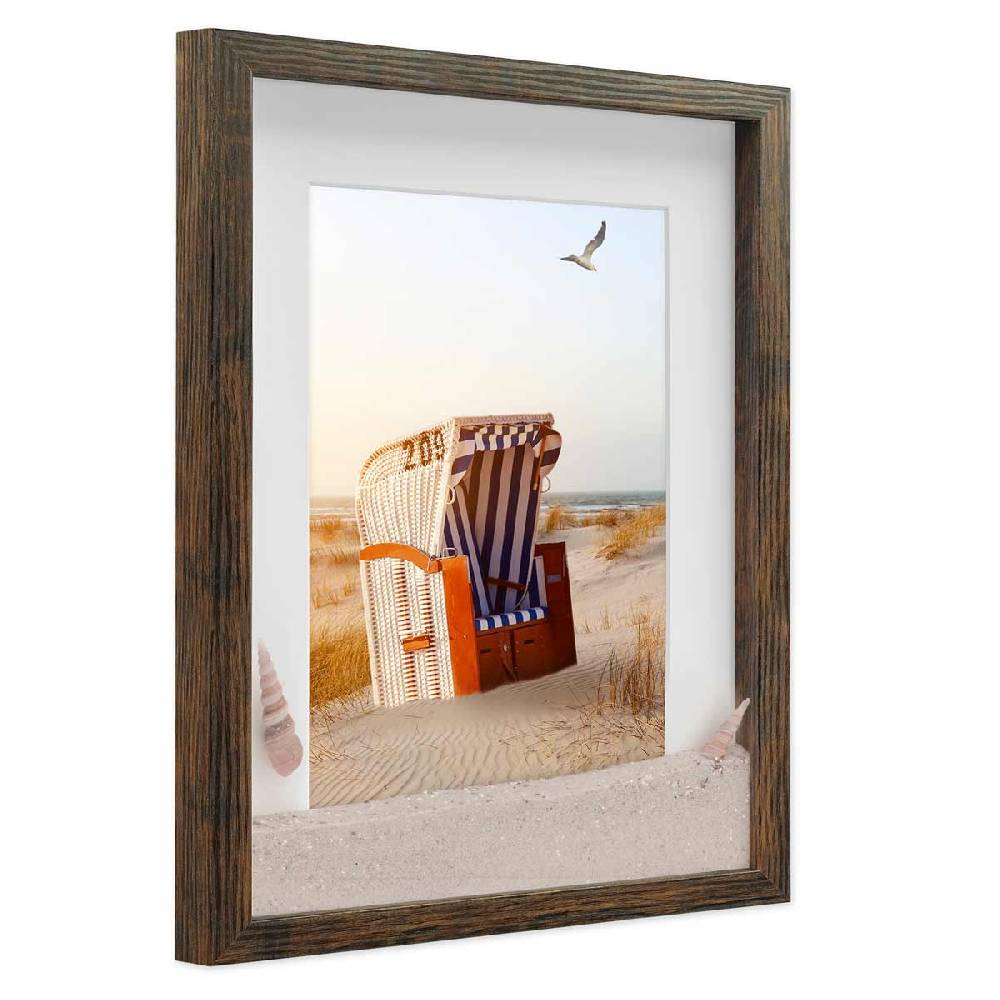 Photolini 3D Bilderrahmen Eiche Dunkel 1,5 cm Objekttiefe Black Friday