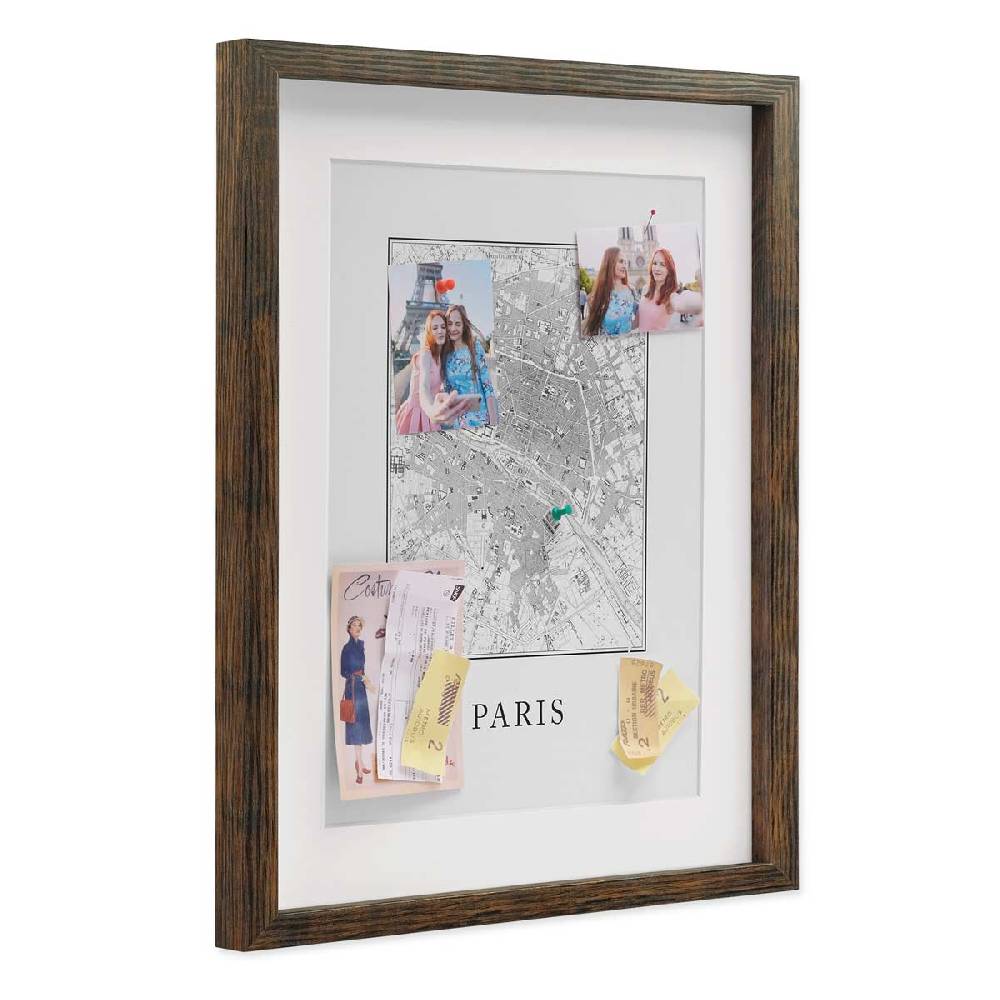 Photolini 3D Bilderrahmen Eiche Dunkel 1,5 cm Objekttiefe Black Friday