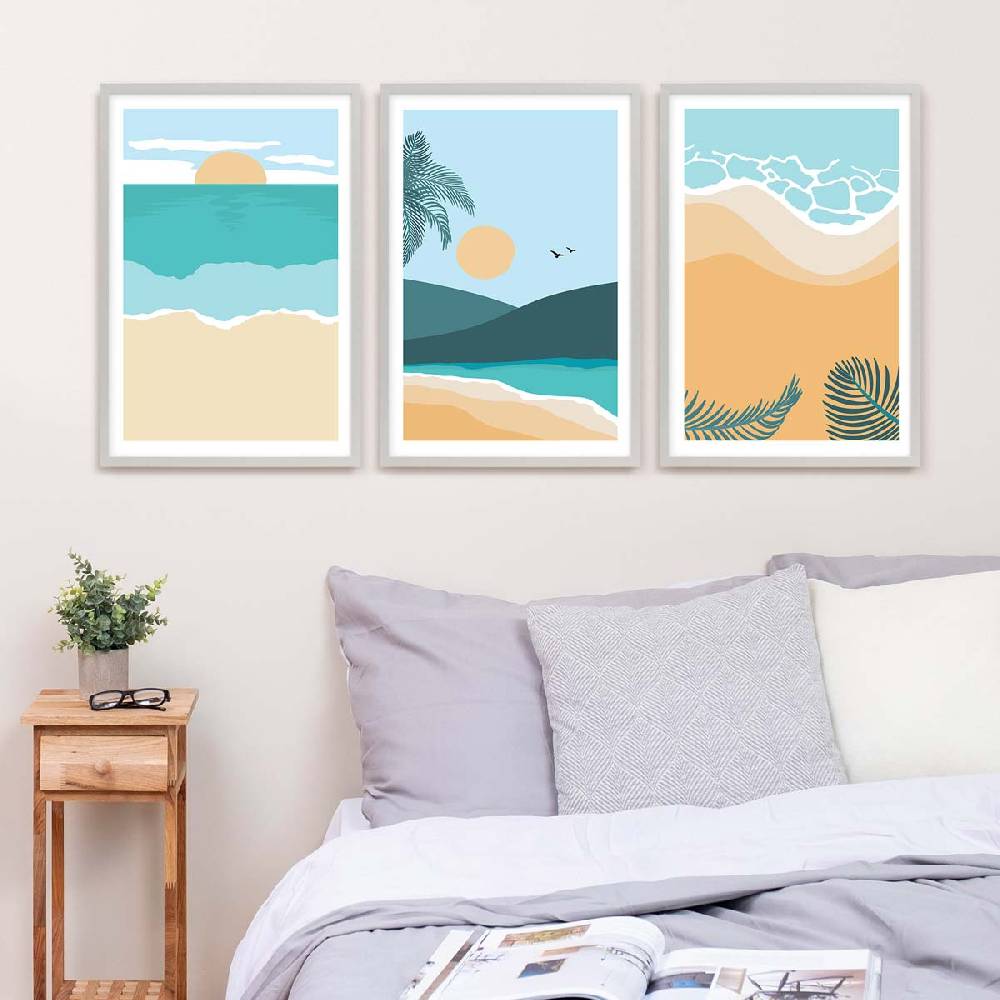 Photolini 3er Set Poster-Bilderrahmen 40x60 cm Modern Silber aus MDF mit Acrylglas Zeitlich begrenztes Angebot