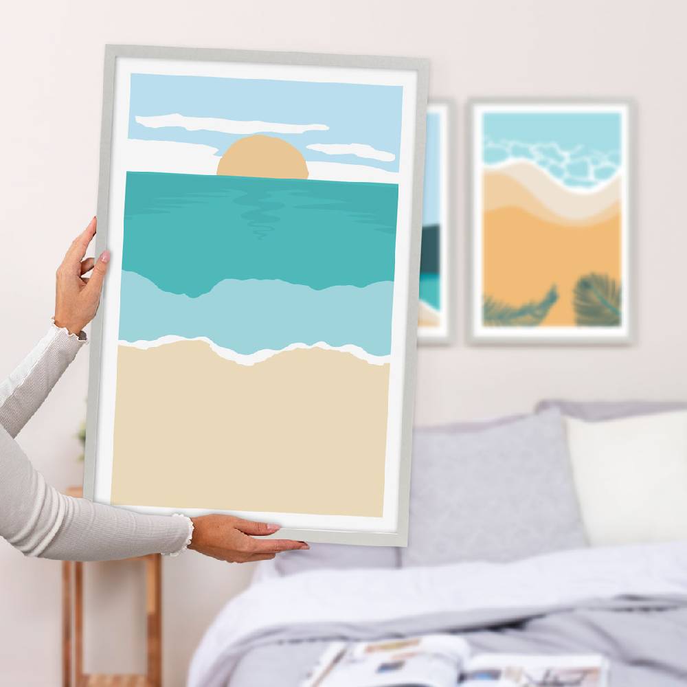 Photolini 3er Set Poster-Bilderrahmen 40x60 cm Modern Silber aus MDF mit Acrylglas Zeitlich begrenztes Angebot