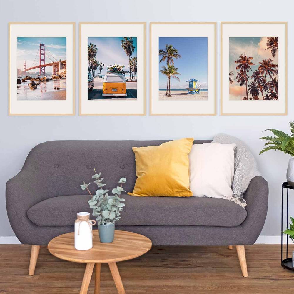 Photolini 4er Set Poster-Bilderrahmen 50x70 cm Modern Natur MDF mit Passepartout JETZT KAUFEN