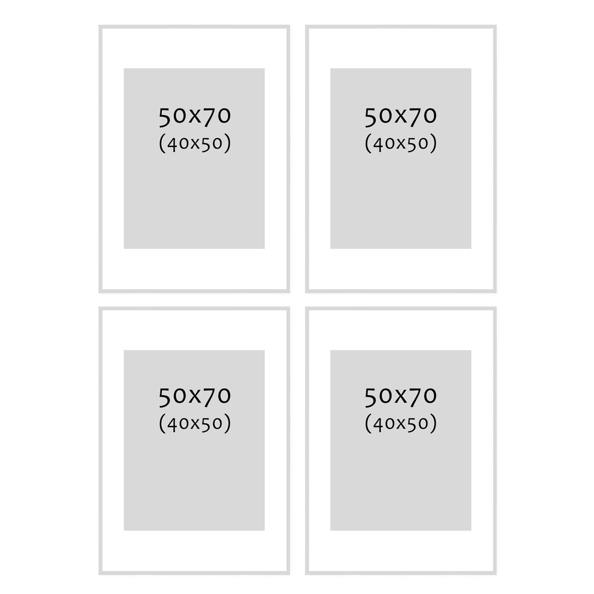 Photolini 4er Set Poster-Bilderrahmen 50x70 cm Modern Natur MDF mit Passepartout JETZT KAUFEN