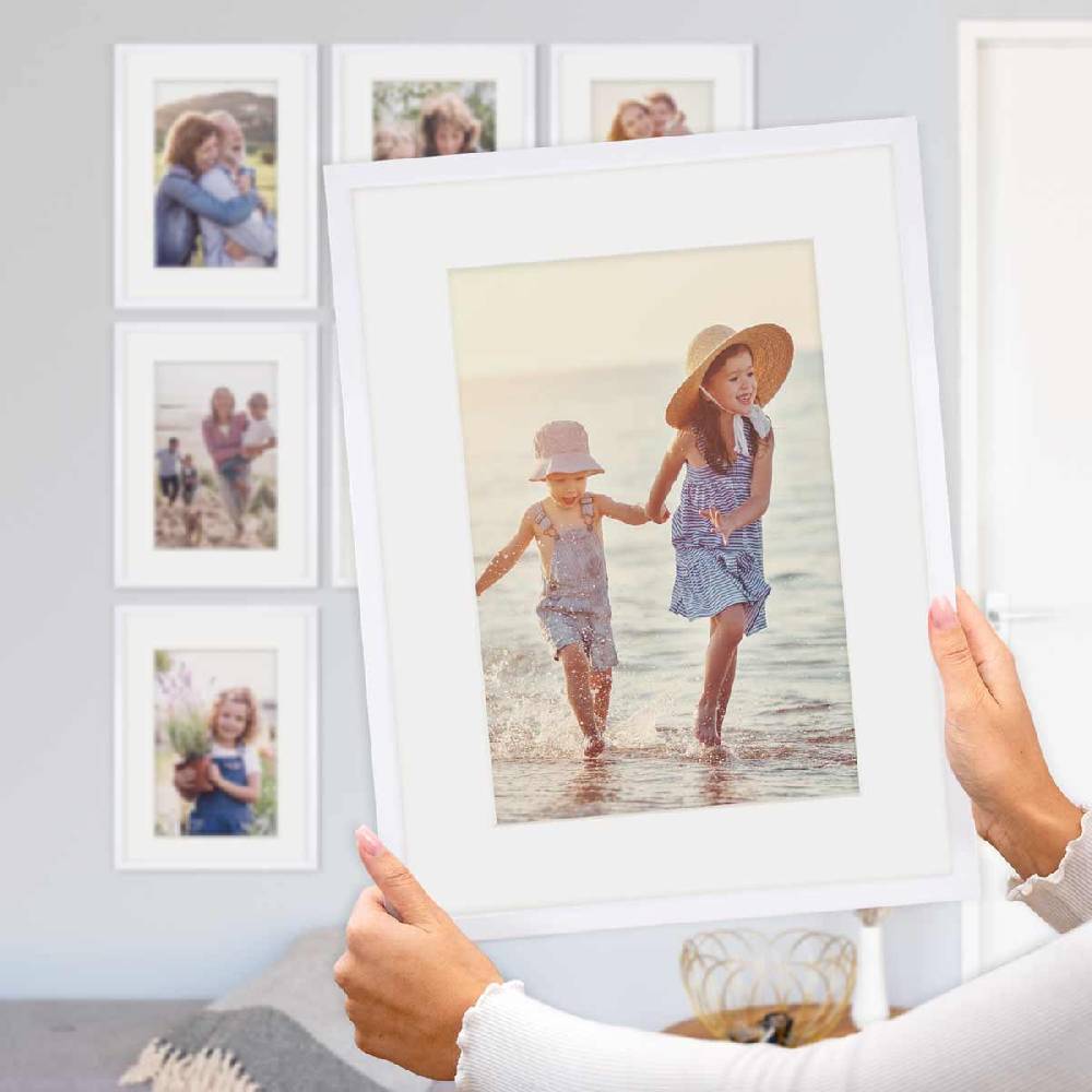 Photolini 9er Set Poster-Bilderrahmen 30x40 cm Modern Weiß MDF mit Passepartout Bis zu 50% Rabatt