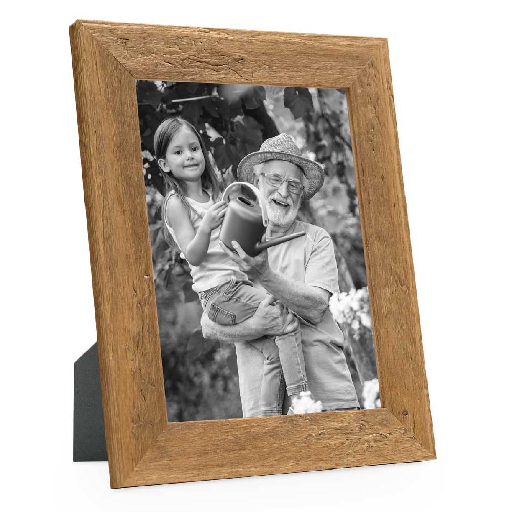 Photolini Holz-Bilderrahmen Strandhaus Eiche-Optik Rustikal Nur für heute
