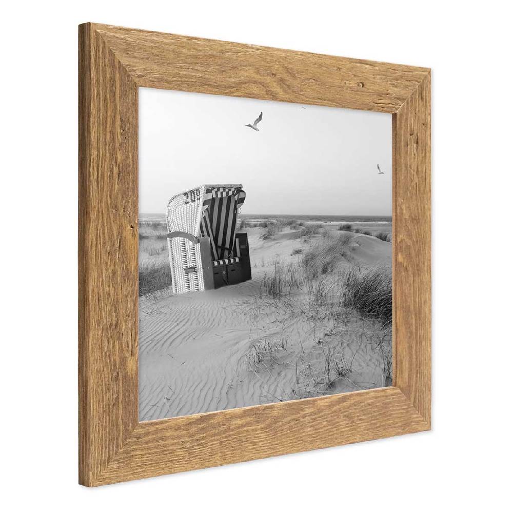 Photolini Holz-Bilderrahmen Strandhaus Eiche-Optik Rustikal Nur für heute