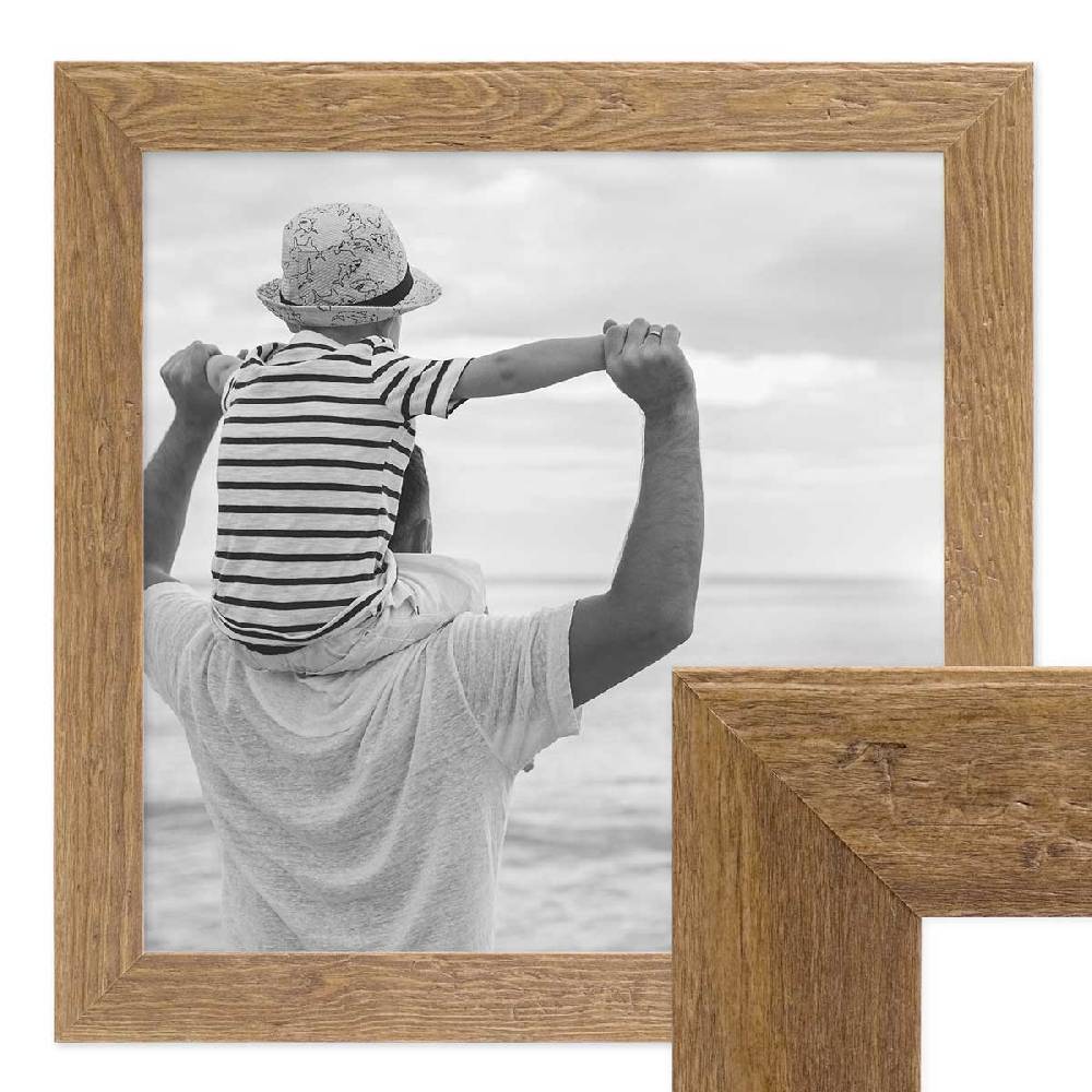 Photolini Holz-Bilderrahmen Strandhaus Eiche-Optik Rustikal Nur für heute
