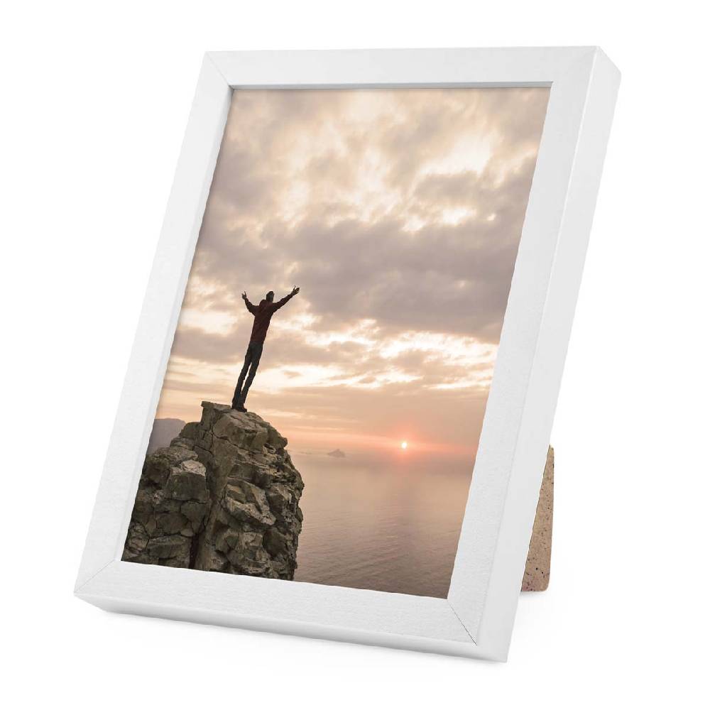 Photolini Holzrahmen Weiß mit Acrylglas Nur noch ein Tag übrig