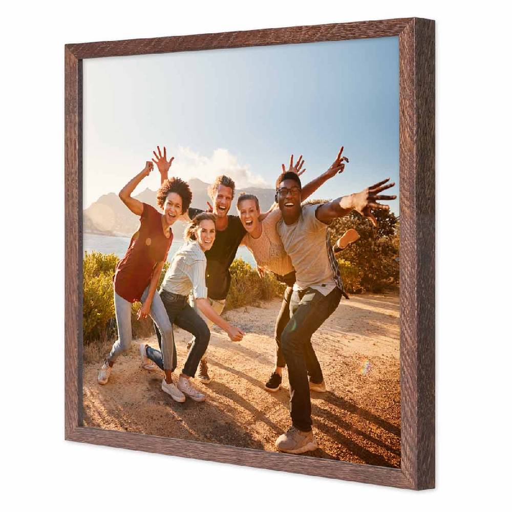 Photolini Holzrahmen Eiche Dunkel mit Acrylglas Riesige Rabatte