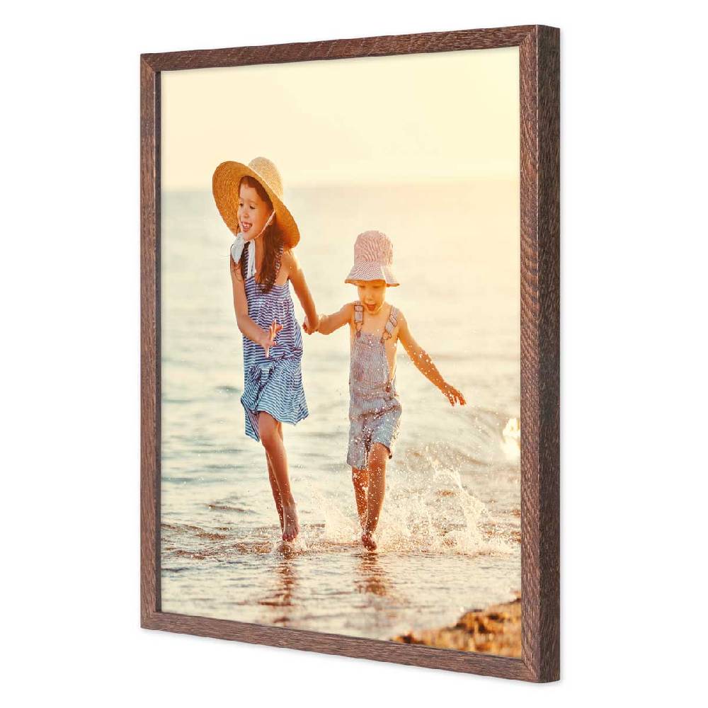 Photolini Holzrahmen Eiche Dunkel mit Acrylglas Riesige Rabatte