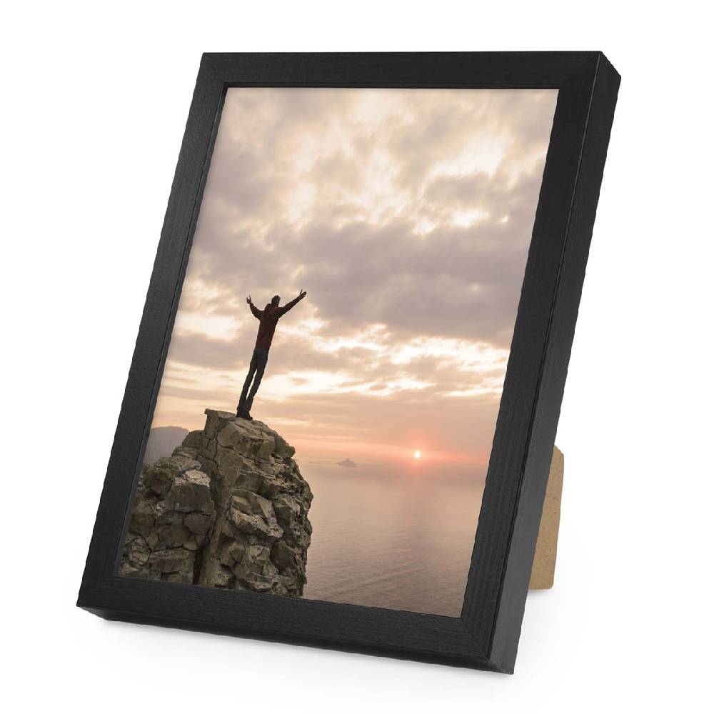 Photolini Holzrahmen Schwarz mit Acrylglas Fabrikladen