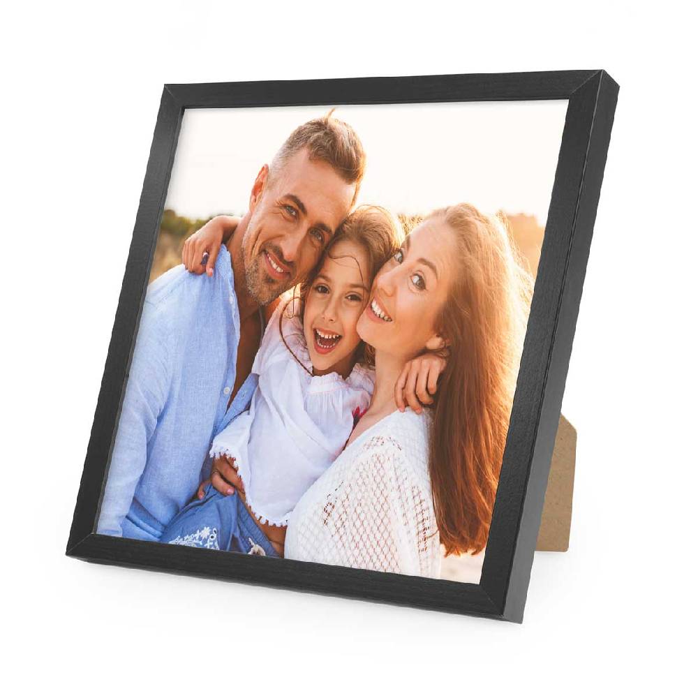 Photolini Holzrahmen Schwarz mit Acrylglas Fabrikladen
