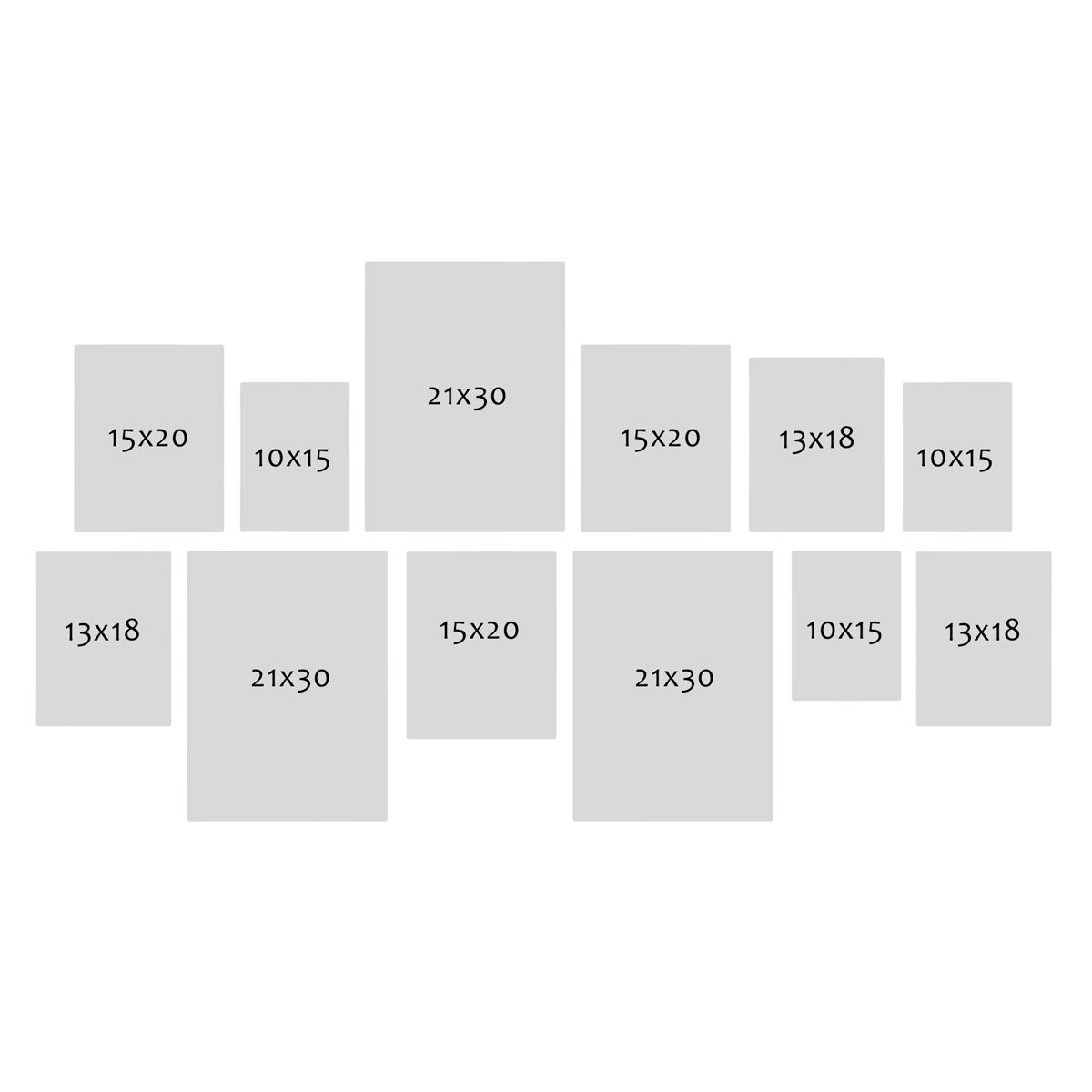 Photolini 12er Set Bilderrahmen Grün Blau Grau Massivholz 10x15 bis 21x30 cm | Acrylglas Online