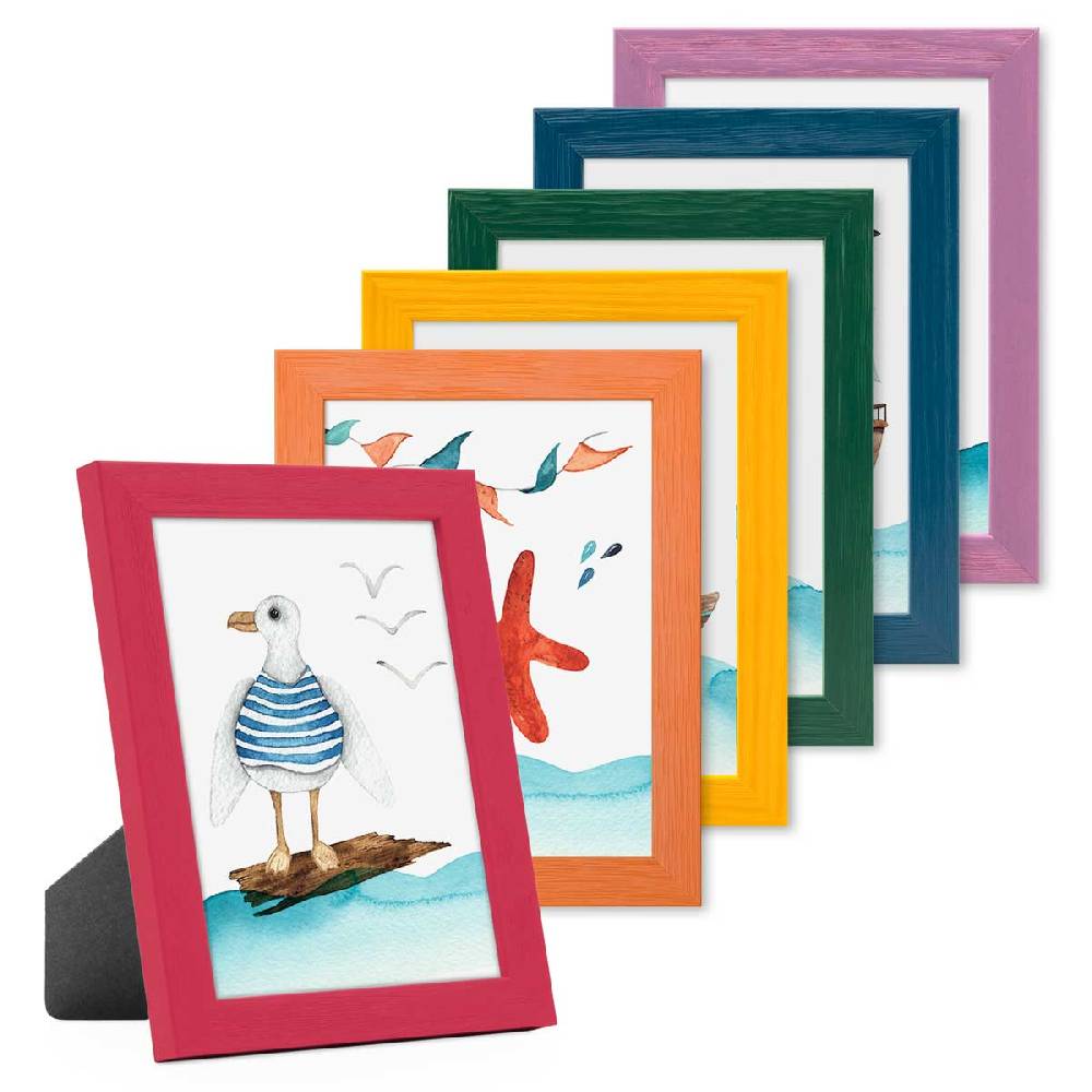 Photolini 6er Set Bilderrahmen Regenbogen-Farben Fabrikverkauf