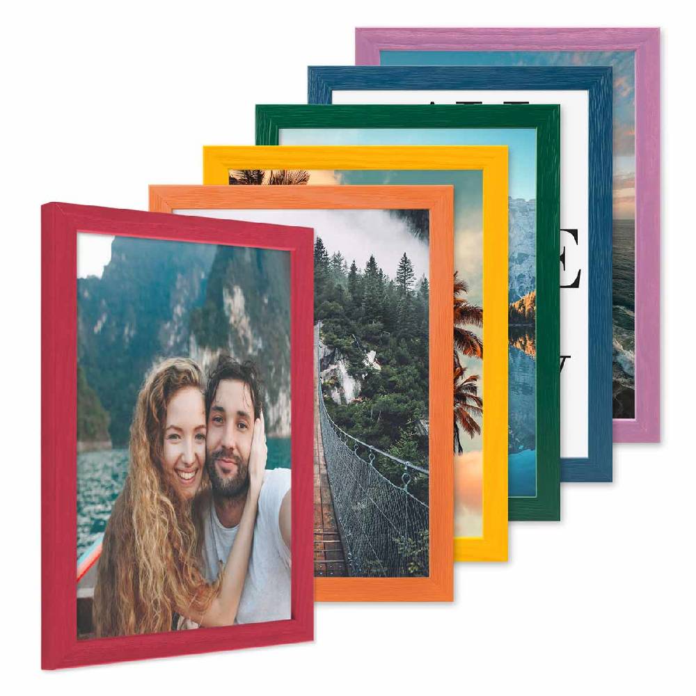 Photolini 6er Set Bilderrahmen Regenbogen-Farben Fabrikverkauf