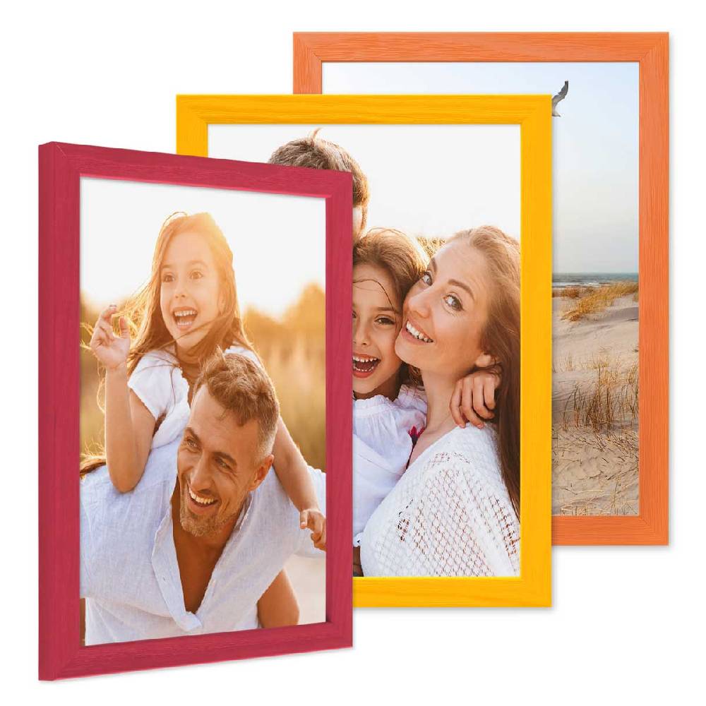 Photolini 3er Set Bilderrahmen Rot Gelb Orange Kostenloser Versand