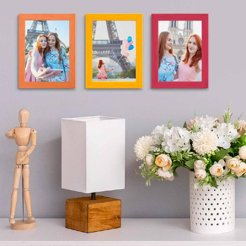 Photolini 3er Set Bilderrahmen Rot Gelb Orange Kostenloser Versand