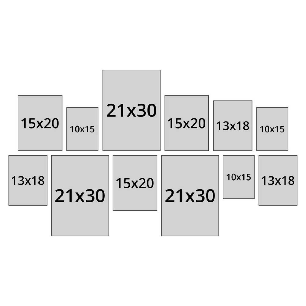 Photolini 12er Set Bilderrahmen Bunt Massivholz 10x15 bis 21x30 cm | Acrylglas Rabatt