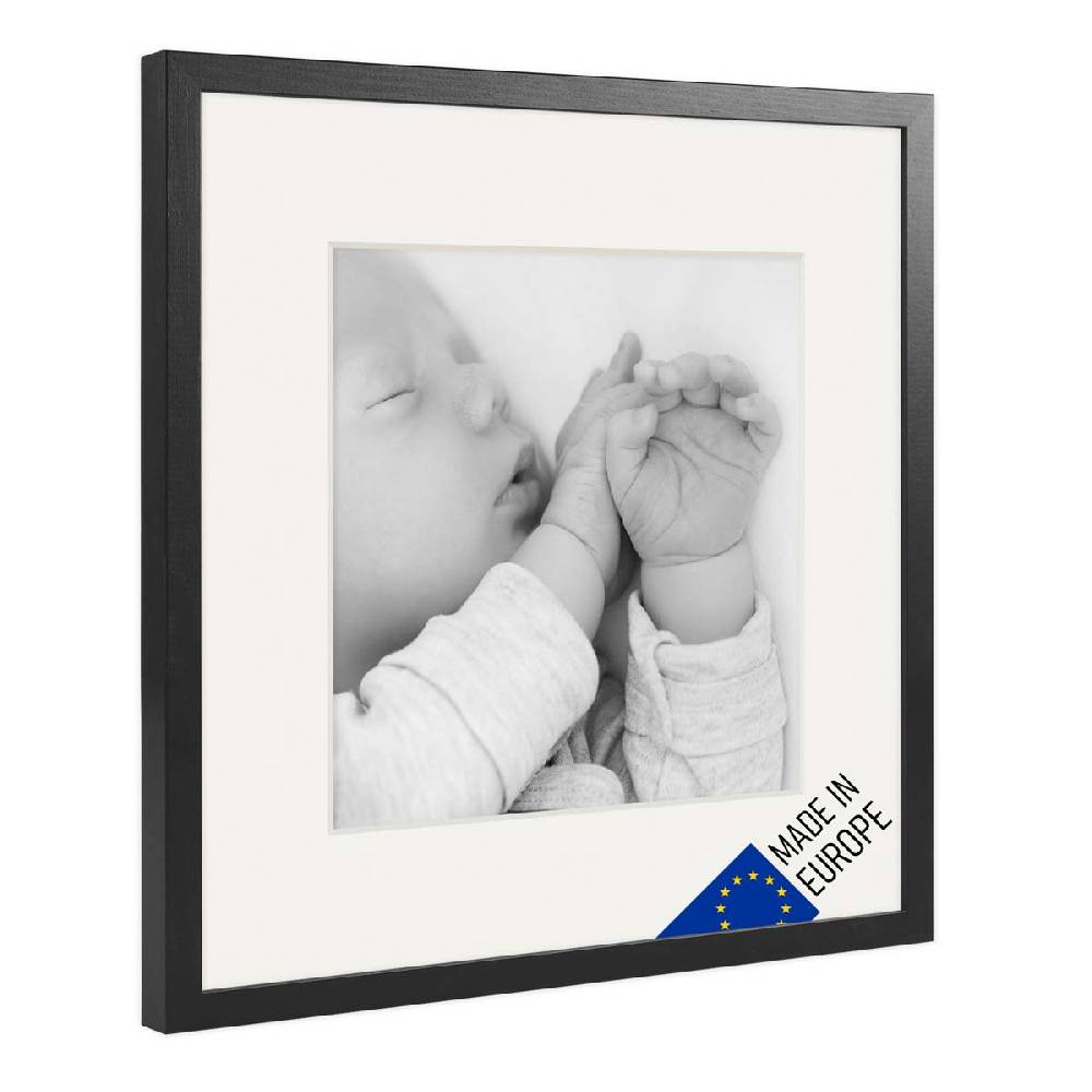 Photolini Bilderrahmen Echtholz mit Passepartout Schwarz Flash Sale