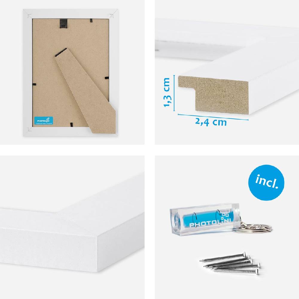 Photolini 10er Bilderrahmen-Set 15x20 cm Modern Weiß MDF Basic Collection Weihnachtsangebot