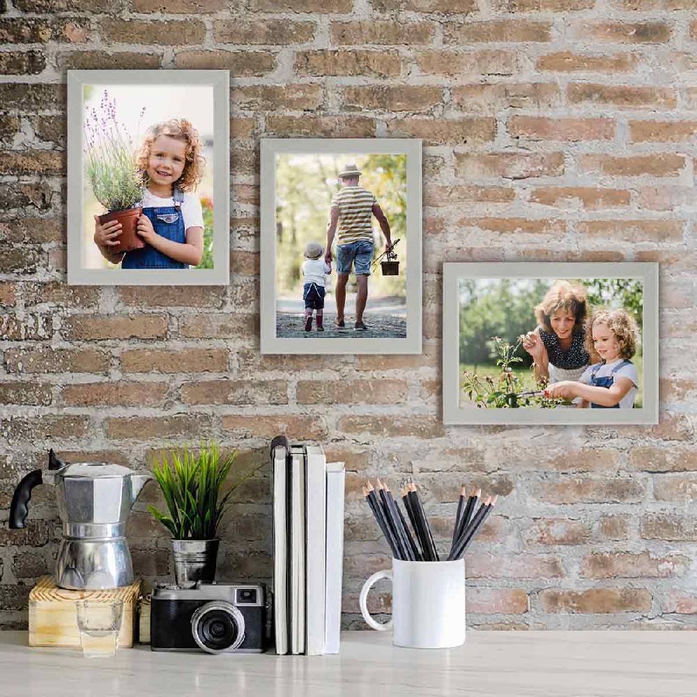 Photolini 10er Bilderrahmen-Set 13x18 cm Modern Silber aus MDF mit Acrylglas Muttertagsangebot