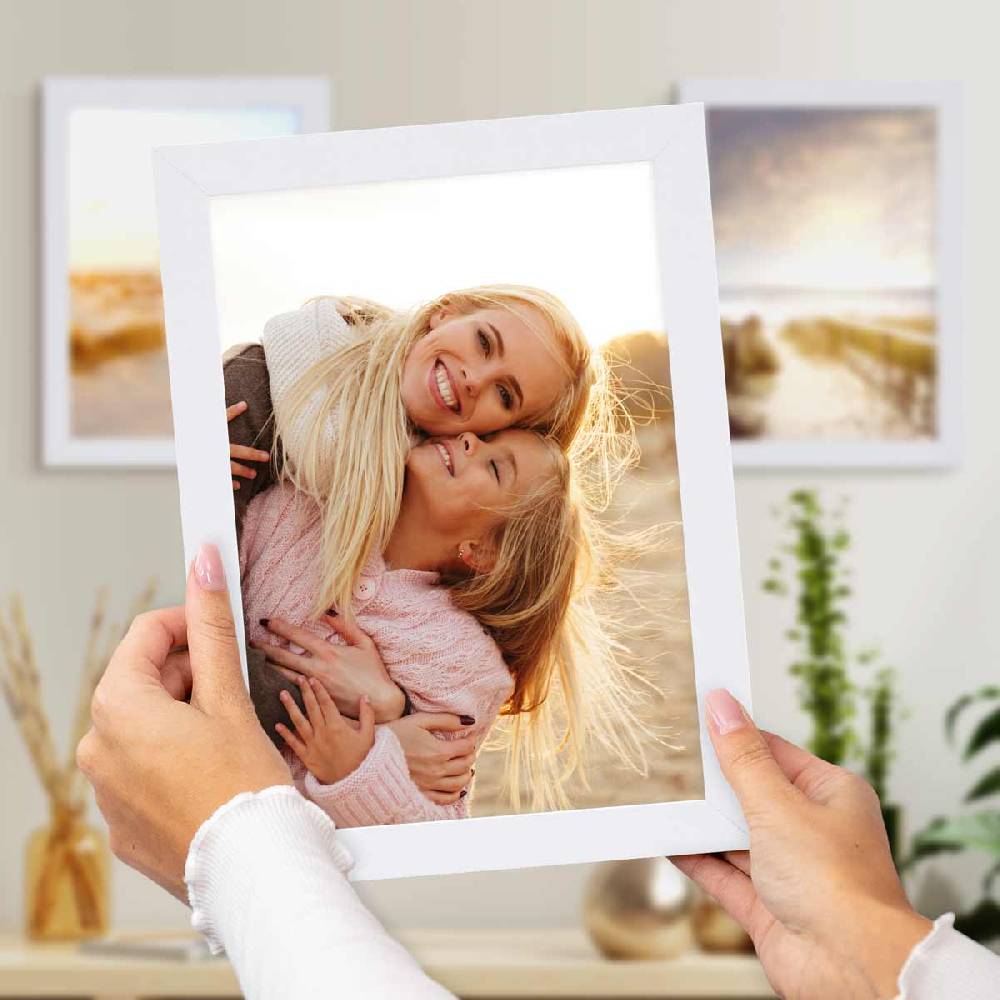 Photolini 10er Bilderrahmen-Set breit 18x24 cm Weiß, MDF-Holz | Acrylglas Vatertagsangebot