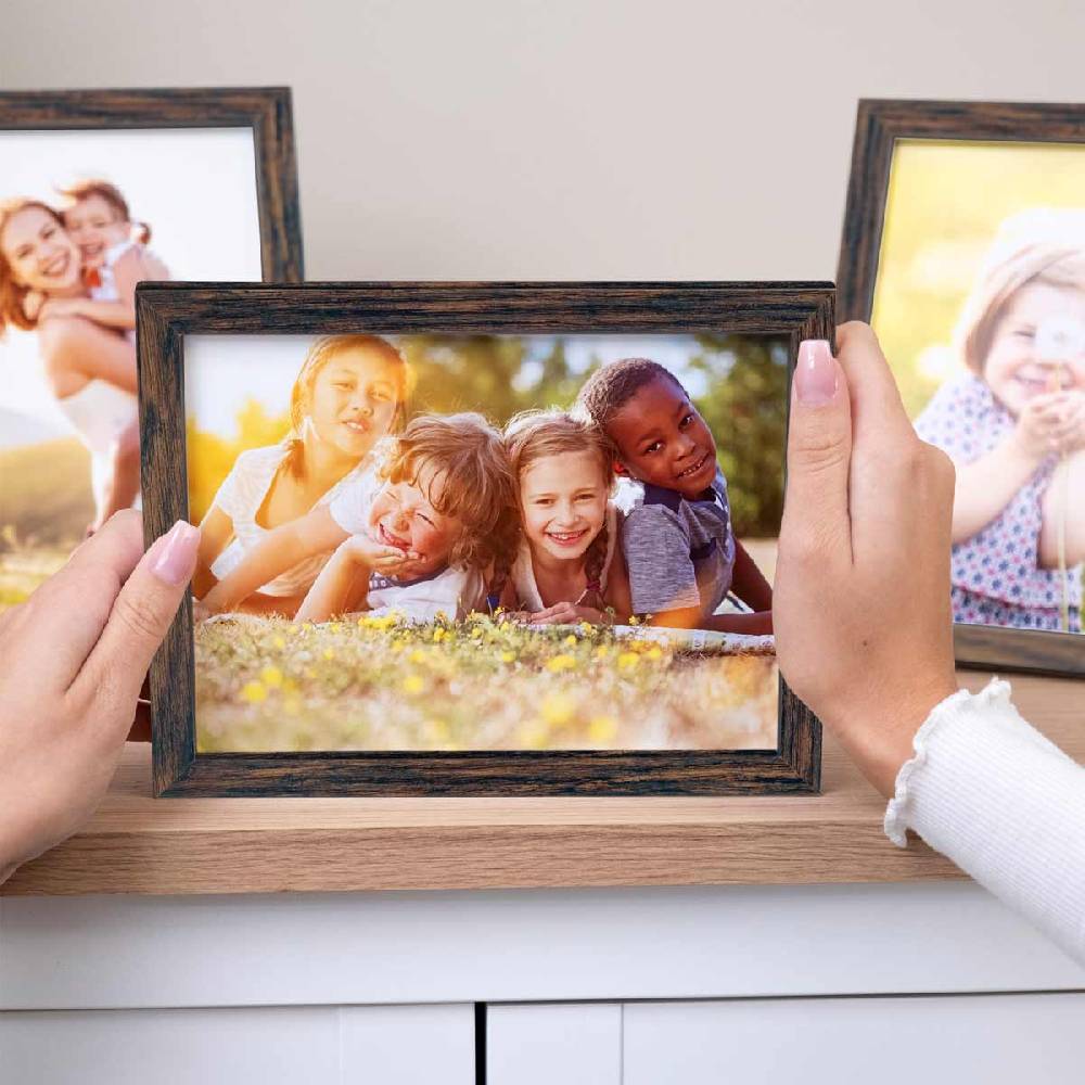 Photolini 10er Bilderrahmen-Set 15x20 cm Eiche Dunkel aus MDF mit Acrylglas Valentinstagsangebot