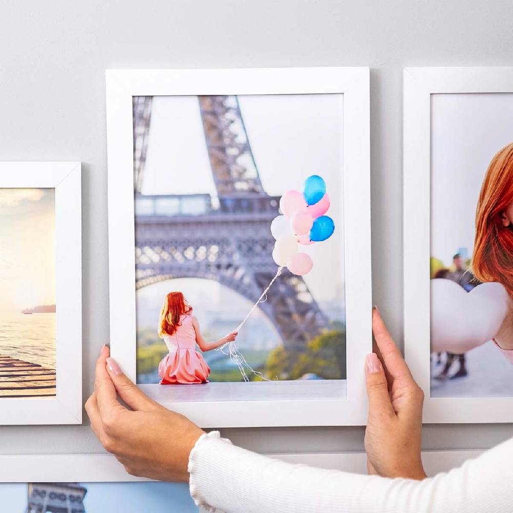 Photolini 10er Bilderrahmen-Set Weiß 21x30 cm A4 | MDF Acrylglas Jubiläumsangebot