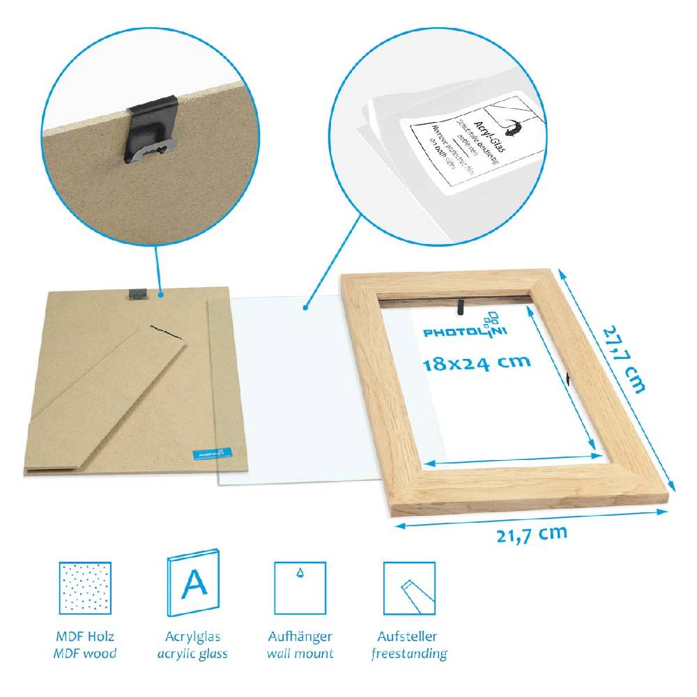 Photolini 10er Bilderrahmen-Set 18x24 cm Modern Natur MDF Basic Collection Blitzangebot