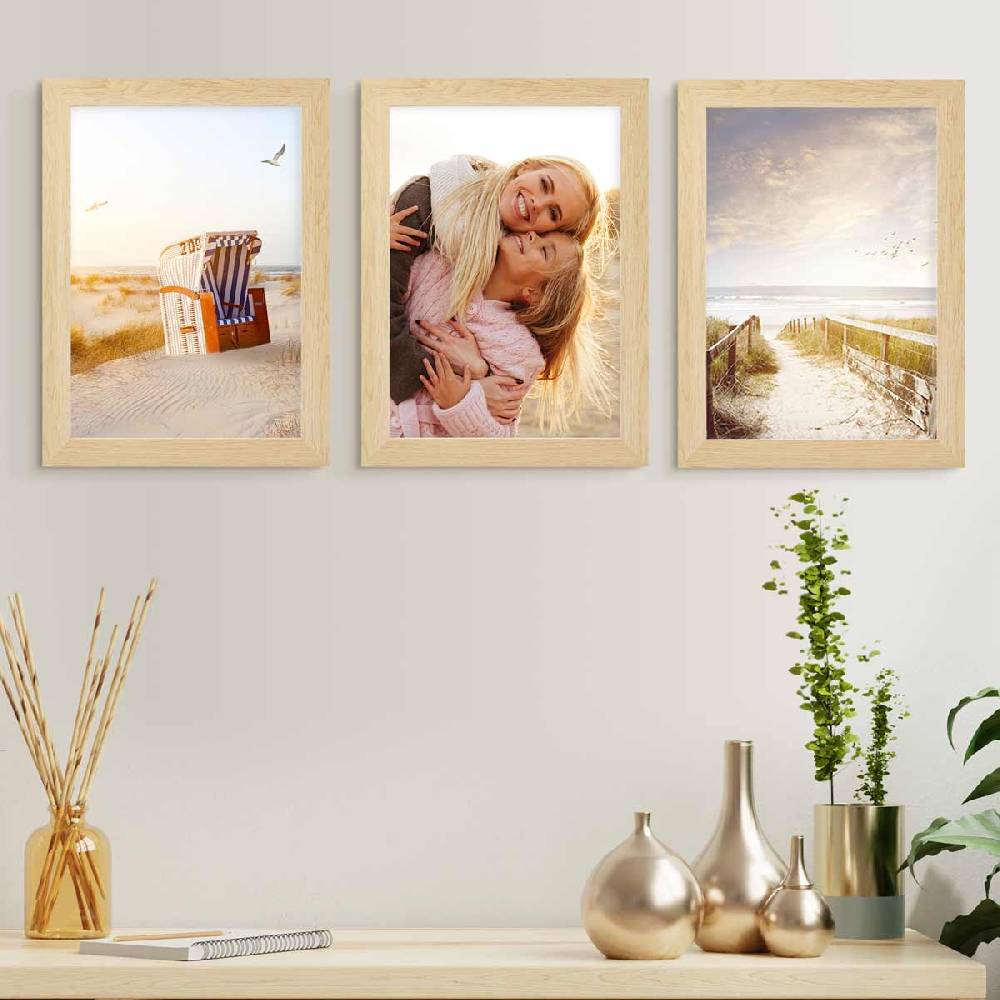 Photolini 10er Bilderrahmen-Set 18x24 cm Modern Natur MDF Basic Collection Blitzangebot