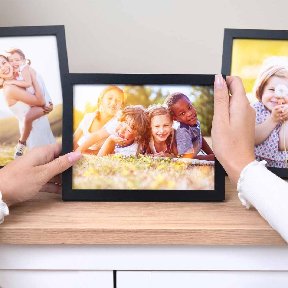 Photolini 10er Bilderrahmen-Set 15x20 cm Modern Schwarz aus MDF mit Acrylglas Saisonale Angebote