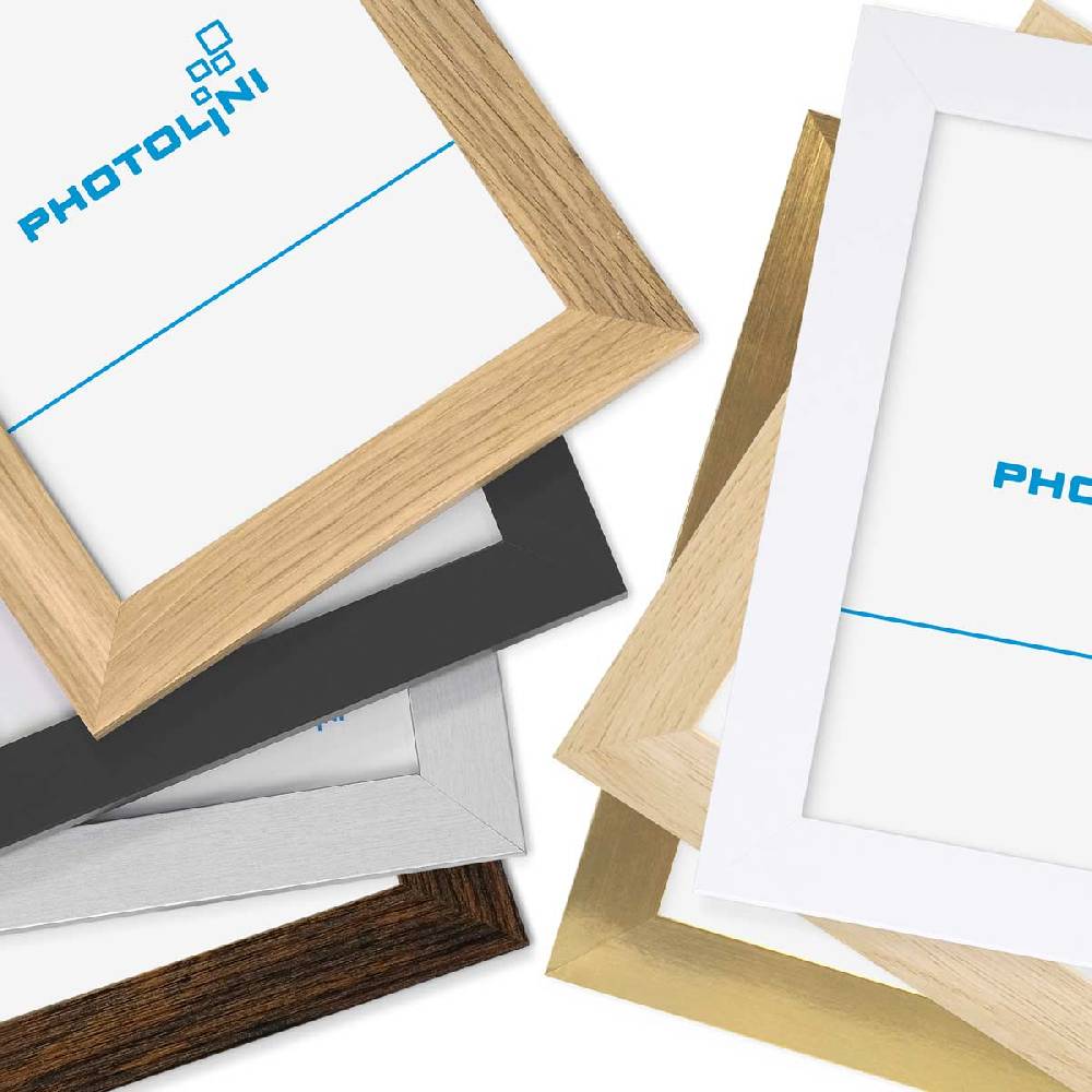 Photolini 10er Bilderrahmen-Set 15x20cm Modern Silber MDF Basic Collection | Acrylglas Räumungsverkauf
