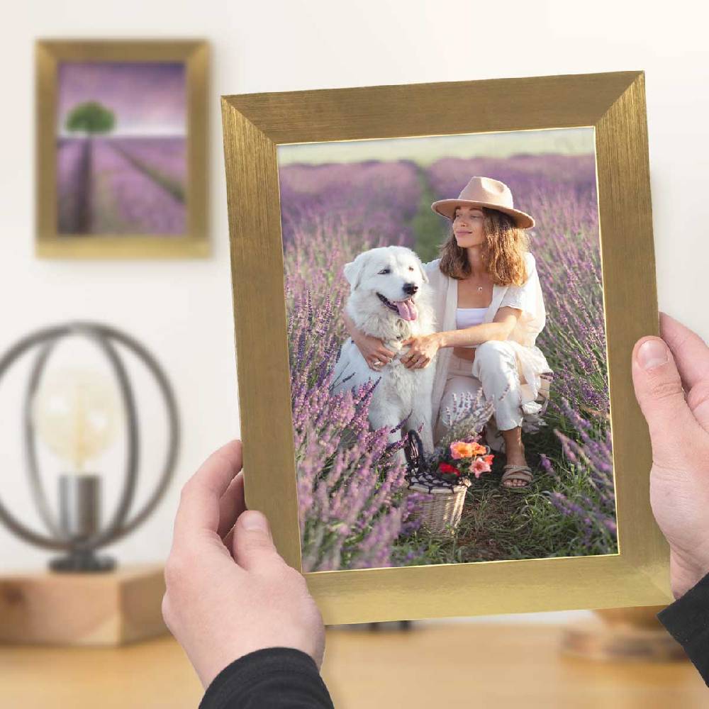 Photolini 10er Bilderrahmen-Set 15x20 cm Modern Gold MDF Basic Collection Riesige Ersparnisse