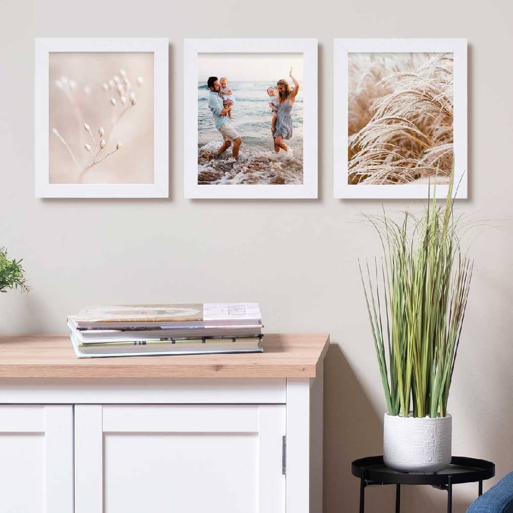 Photolini 10er Bilderrahmen-Set breit 20x25 cm Weiß, MDF-Holz | Acrylglas Tiefpreis