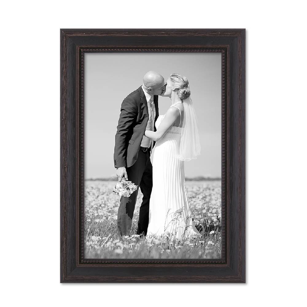 Photolini Holz-Bilderrahmen Landhaus-Stil Dunkelbraun Shabby-Chic Sonderangebot der Fabrik