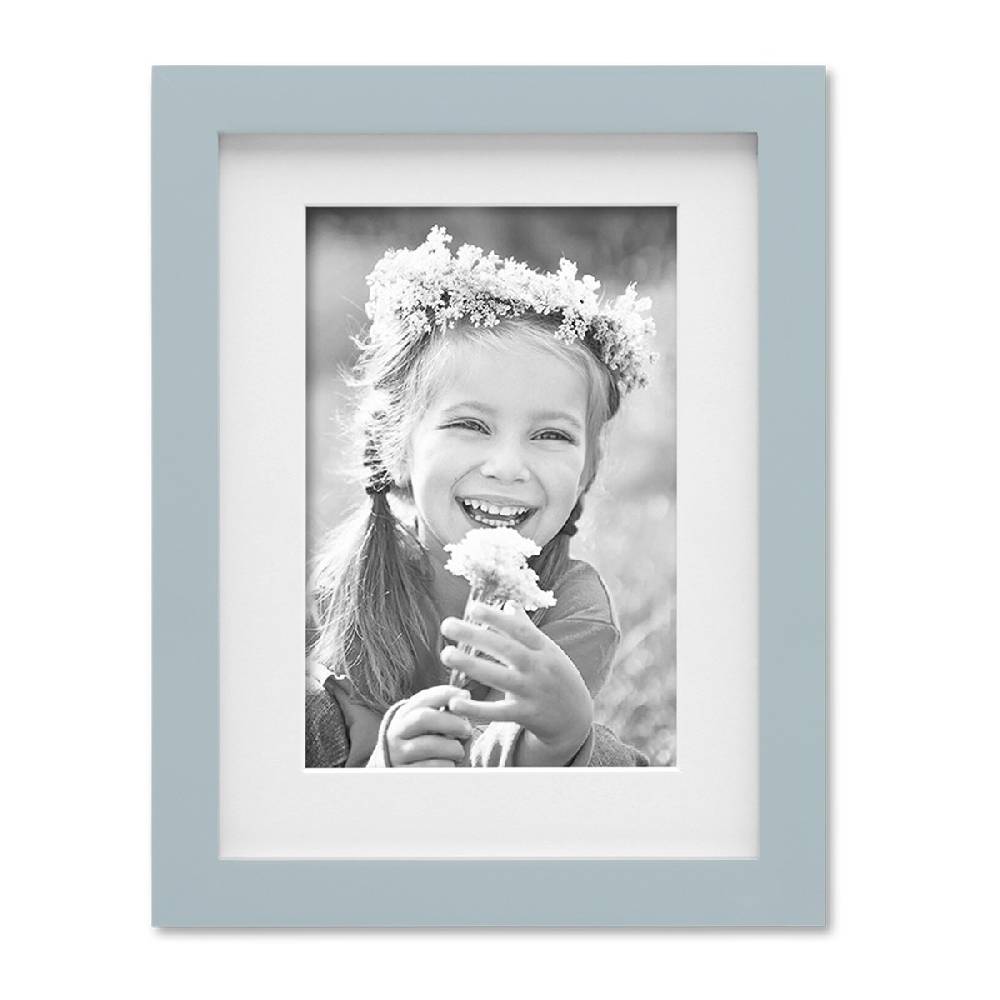 Photolini Bilderrahmen Echtholz Grau 15x20 cm mit Passepartout 10x15 cm, Glas Riesige Rabatte