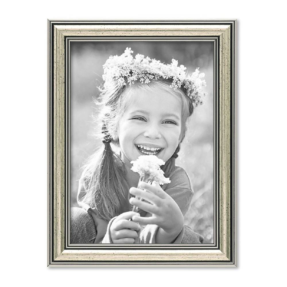 Photolini 3er Bilderrahmen-Set Silber Barock Antik 13x18 cm Fotorahmen Fabrikladen