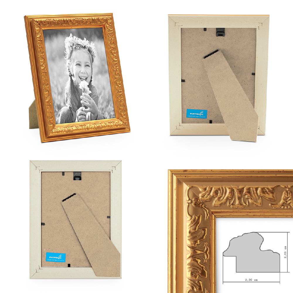 Photolini 15er Bilderrahmen-Set Ornamente Gold Nostalgie Speichern exportieren