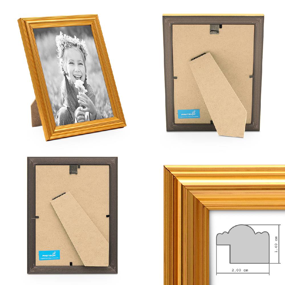 Photolini 3er Bilderrahmen-Set Gold Barock Antik 21x30 cm DIN A4 Fotorahmen Im Verkauf