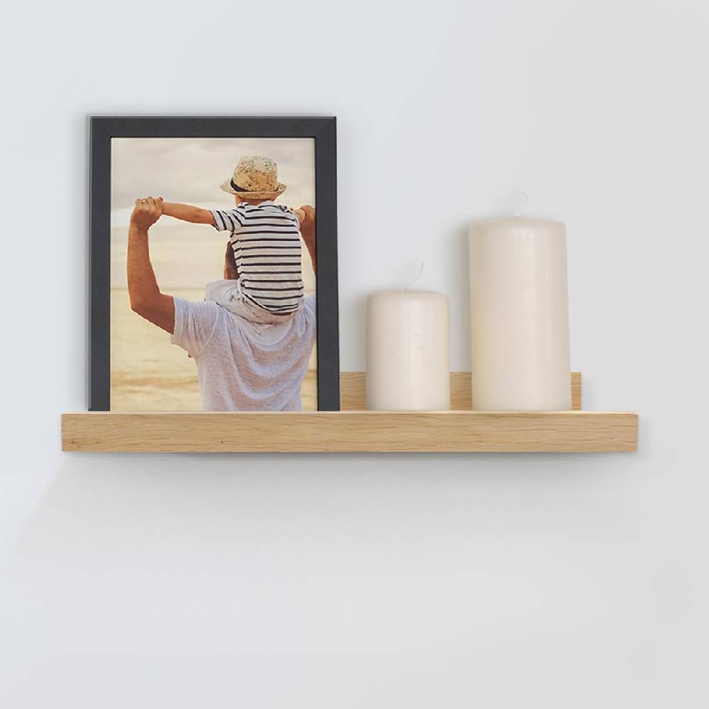Photolini Bilderleiste Eiche Massiv 40 cm 2025