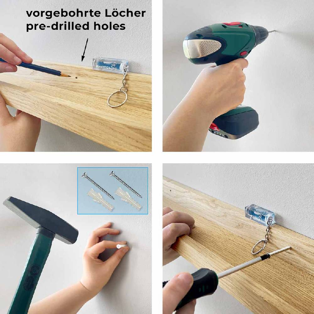 Photolini Bilderleiste Eiche Massiv 40 cm 2025