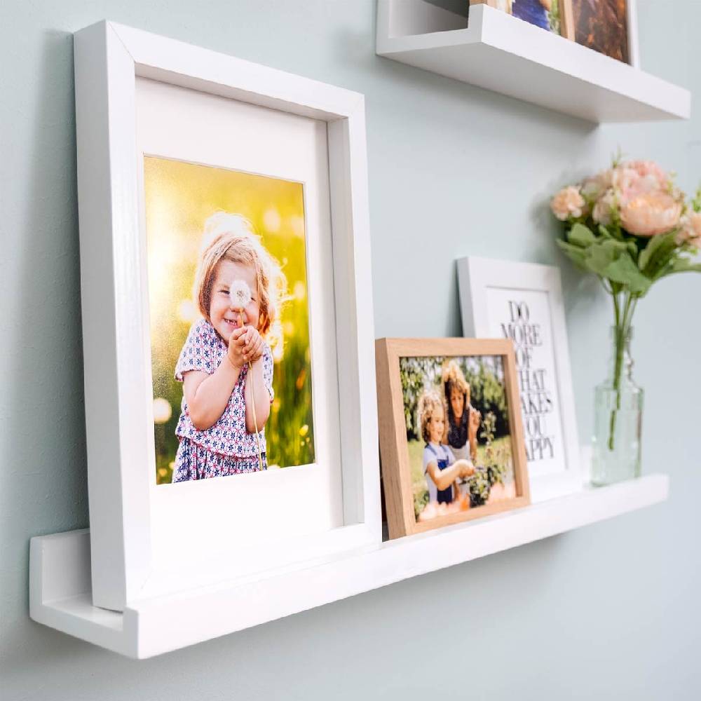 Photolini 2er Set Bilderleiste Weiß 70 cm Outlet